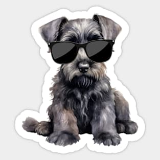 Giant Schnauzer Puppy Wearing Sunglasses Sticker